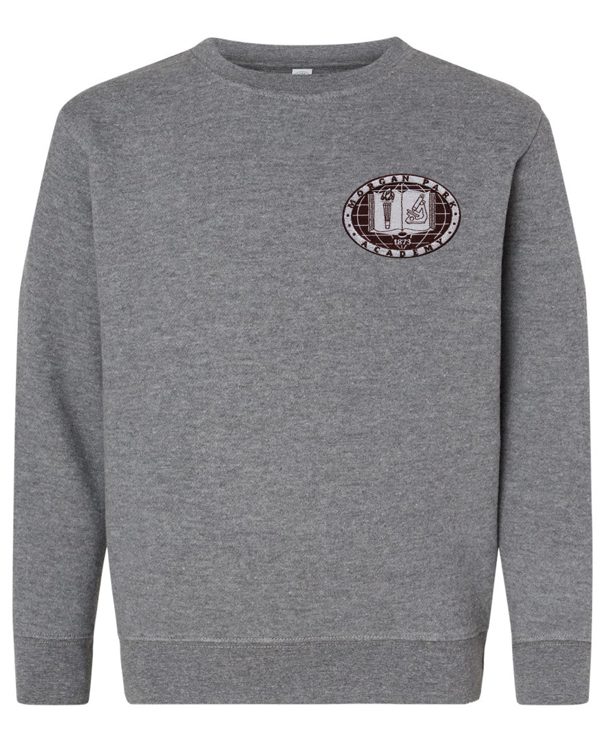 MORGAN PARK ACADEMY PATCH CREW NECK SWEATER - Adult (GRAY)